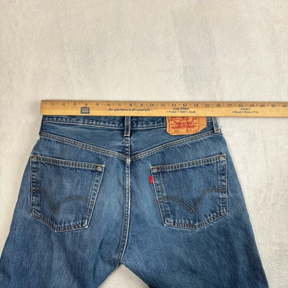 VTG‎ Levi's 501 Button Fly Blue Denim Jeans Men's Waist 34